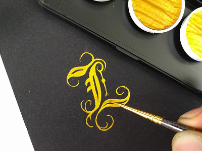 Black & Gold blackletter calligraphy gold gothic hand lettering inks lettering typography
