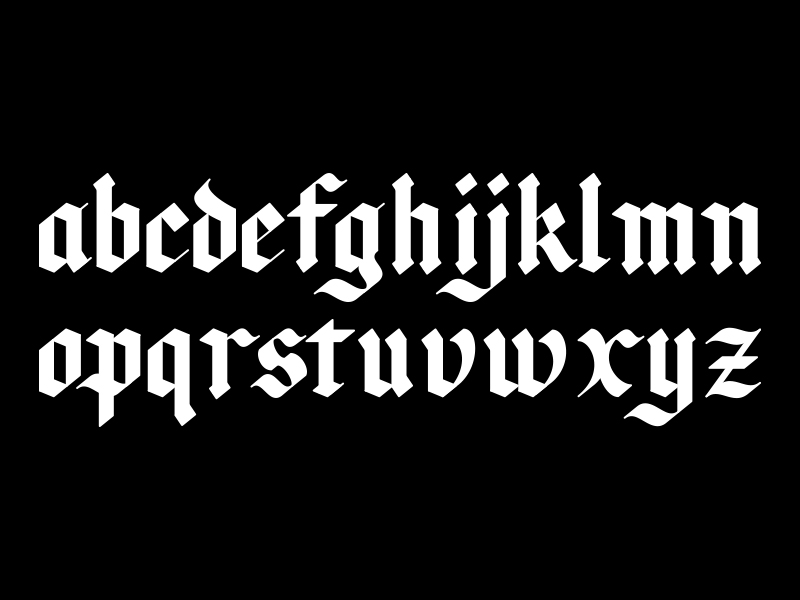 blackletter typeface blueprint