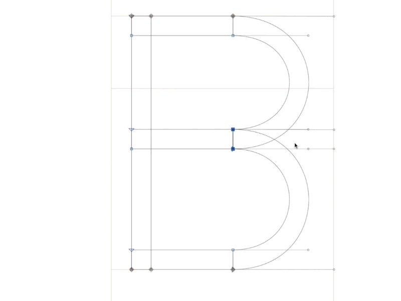 Drawing the letter B animated gif design font glyphs lettering typeface