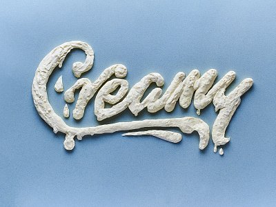 Creamy cream food hand lettering lettering script typography vector
