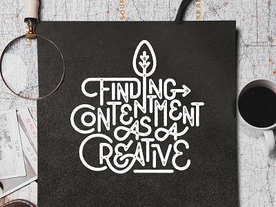Contentment brush calligraphy hand lettering illustration illustrator lettering photoshop texture type typography vector