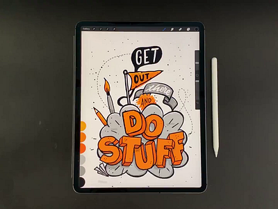 Do Stuff hand lettering illustration ipad lettering procreate type typography