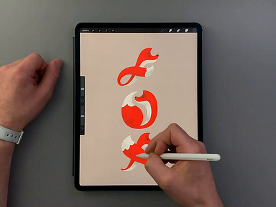 Fox brush calligraphy hand lettering illustration illustrator lettering procreate timelapse typography vector video