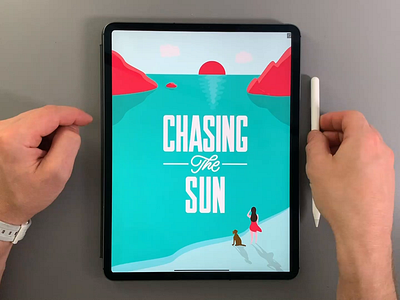 Chasing the Sun affinity designer apple brush calligraphy design hand lettering illustration illustrator ipad lettering typography vector video