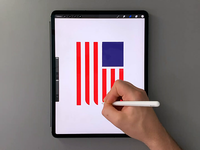 4th July america brush calligraphy flag hand lettering ipad lettering procreate typography usa video