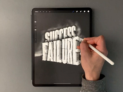 Failure / Success calligraphy hand lettering lettering procreate procreate art type typography video