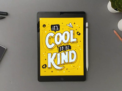 It's Cool to be kind calligraphy grid builder hand lettering letter builder lettering typography video