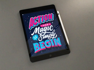 Action has Magic art calligraphy hand lettering lettering procreate typography video
