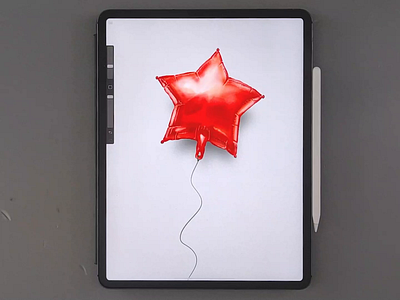 Star Balloon apple art balloon drawing ipad procreate video