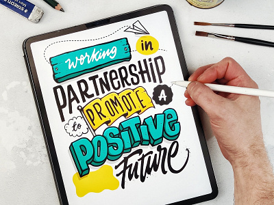 Positive Future brush calligraphy design hand lettering lettering procreate typography