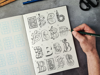 16 Types of B calligraphy hand lettering lettering letters procreate type typeface typography