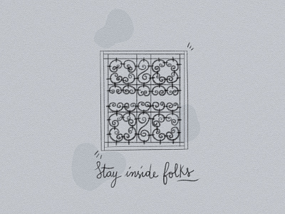 Stay home stay safe. illustration moroccan paper quarentine stayhome type window