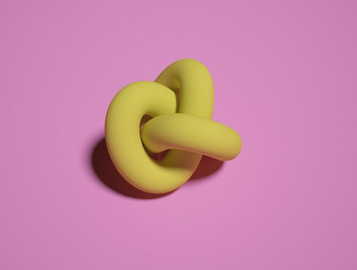 Shape 3d minimal pink yellow