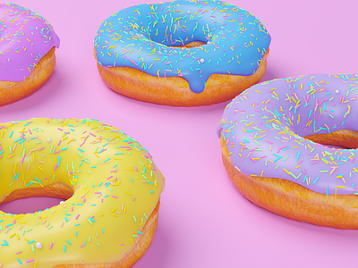 The donuts 3d blender donut pastel render