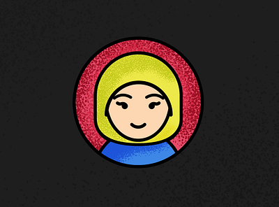Circular avatar avatar design grain icon illustration linework self portrait