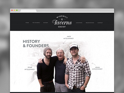 Windmill Taverns Group Website food header icons menu modern script textures vintage web web design website