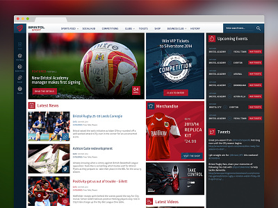Sports Community Website clean events football grid icons news sport ui ux web web design website