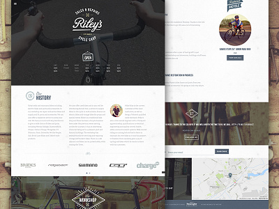 Riley's Cycles Website Live bikes branding header icons menu shop typography ui vintage web web design website