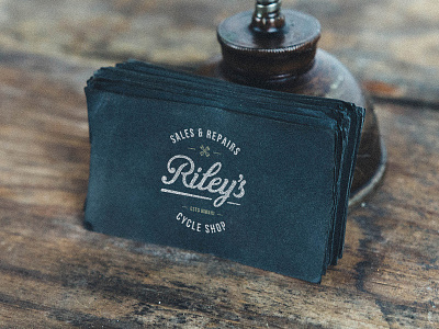 Riley's Cycles Business Cards branding business cards custom type identity lettering logo script type typography vintage