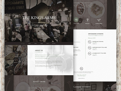 The Kings Arms Website Live branding food icons menu pub type typography vintage web web design webdesign website