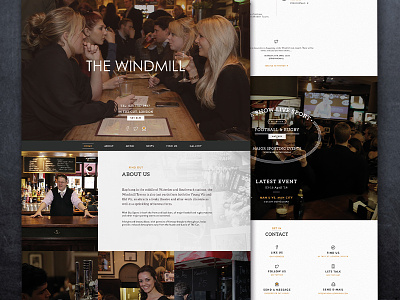 The Windmill Pub Website Live branding food icons menu pub type typography vintage web web design webdesign website