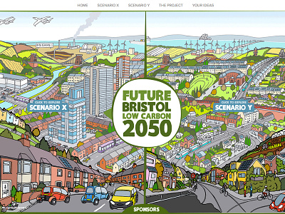 Future Bristol Interactive Website bristol digital art drawing future graphic hand drawn illustration interactive web design website