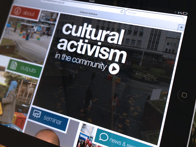 Cultural Activism education interface ipad landing page responsive ui ux website
