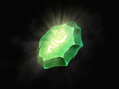 Magic emerland crystal 2d crystal element emerland game game art green icon magic runes stone