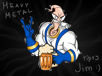 Tipsy Earthworm Jim - vector illustration alcohol beep cartoon character comics game heavy jim metal robotic tipsy video