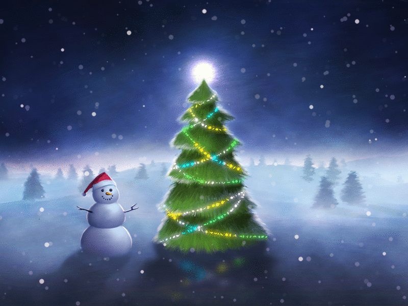 Christmas gif animation animaton christmas december dribbblers gif greeting holiday snowing snowman xmas