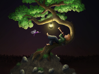 Tree of Life and Death, game location element concept. 2d behance boys bug character concept death download fairy flute free game helper life location mosquito quest red redhead tree