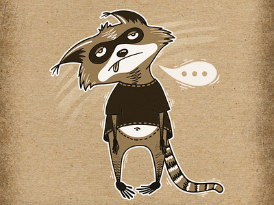 Inktober Adventures of Cute Raccoon! Day 8