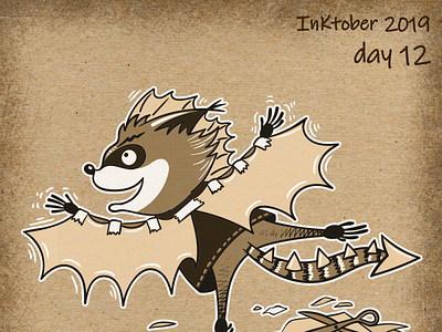 Inktober day 12 - dragon 2d art character concept day12 ink inktober inktober2019 raccoon