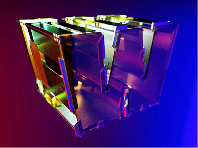 Worth Cube 3d cinema4d colors crystal glass gradient lights neon techno typography w