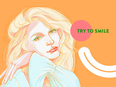 Okay beauty bright dream fruit girl hair lips mood orange portrait smile