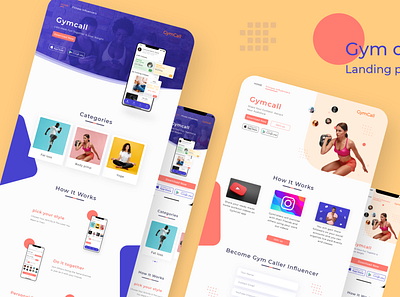 GymCall Landing Adobe XD branding figma graphic design ui ux web design