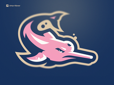 Mascot logo pink dolphin | Amazon river