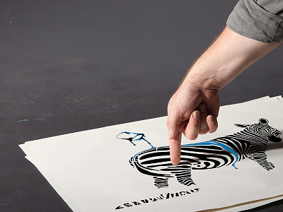 ZebraUncut Illustration finger illustrator print uncut zebra zebrauncut