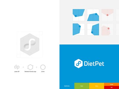 DietPet - rebranding next step blues branding branding and identity circle design system hexagon rebranding shapes skeletal