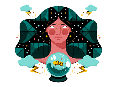 ✨What is Done is Done ✨ character crystal ball fortune fortune teller illustration illustrator magic magical oakland san francisco sorceress texture visual designer