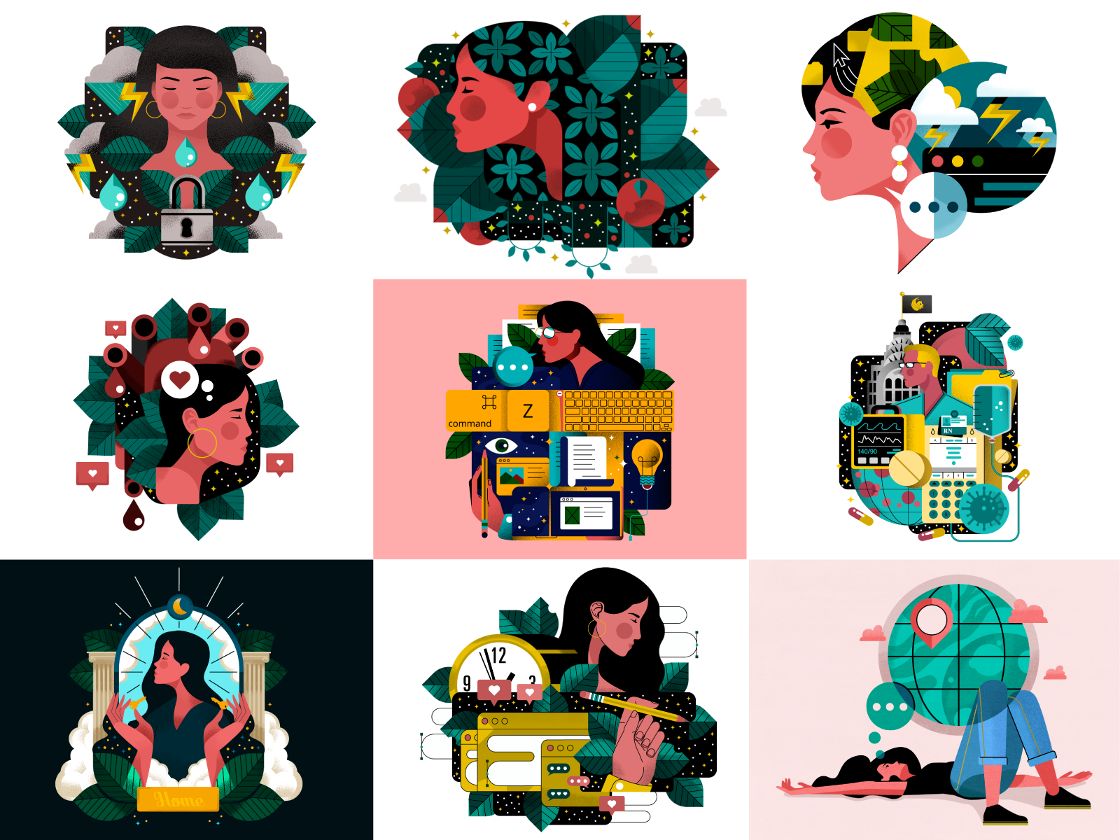 Top 9 of 2020 🙌 adobe illustrator character design holt510 icons illustration illustrator oakland texture vector