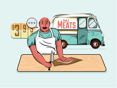 Pete The Butcher fun icons illustration oakland people sf bay area