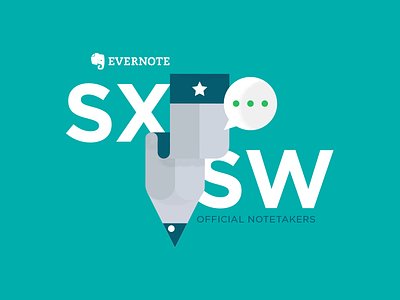 Evernote SXSW 2018 evernote illustration lock up sxsw
