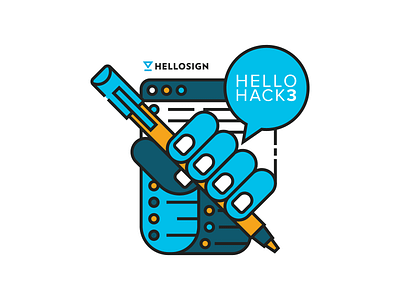 HelloSign Hack Week award bayarea code design glass hand hellosign illustration san francisco tech