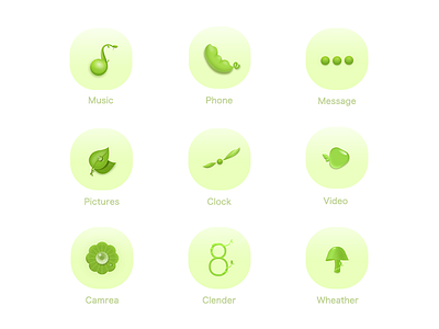 Plant theme icons ui