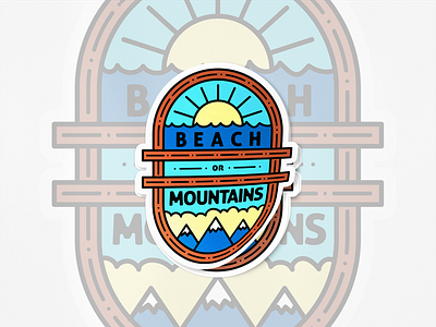 Beach or Mountains beach blue colorado decal florida mountains sticker sun