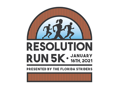 Resolution Run 5K Branding 5k blue design logo orange run runners tshirt