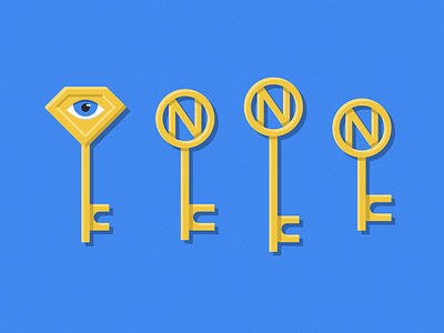 Key Symbols eye gold keys set symbols