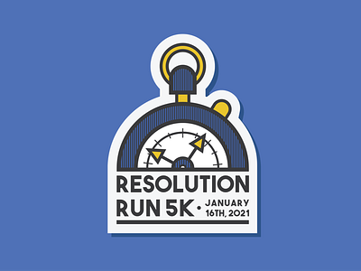 Stopwatch Race Event Design - Old 5k blue clock logo race sticker stopwatch t shirt design time