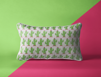 Prickly Pillows bed bed sheets cactus covers green pattern pattern design pillows